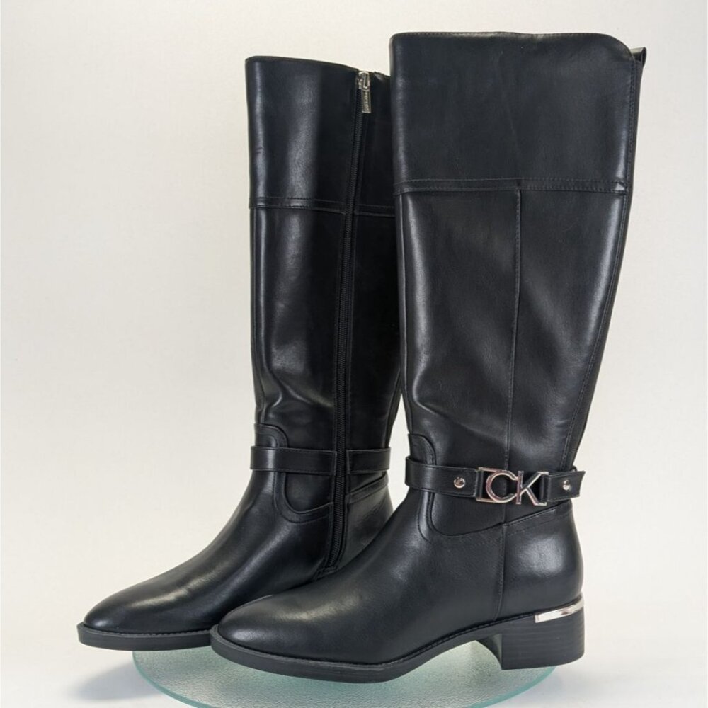 Calvin Klein Daphny Knee High Boots Womens 7M Black